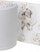 BabyMam Aparatoare laterala pentru patut copii reversibila dimensiune 180 x 30 cm model Sleepy Bears Grey