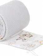 BabyMam Aparatoare laterala pentru patut copii reversibila dimensiune 180 x 30 cm model Sleepy Bears Grey