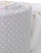BabyMam Aparatoare laterala pentru patut copii reversibila dimensiune 180 x 30 cm model Sleepy Bears Grey