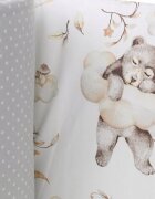 BabyMam Aparatoare laterala pentru patut copii reversibila dimensiune 180 x 30 cm model Sleepy Bears Grey
