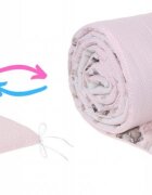 BabyMam Aparatoare laterala pentru patut copii reversibila dimensiune 180 x 30 cm model Sleepy Bears Pink