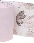 BabyMam Aparatoare laterala pentru patut copii reversibila dimensiune 180 x 30 cm model Sleepy Bears Pink