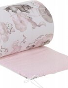 BabyMam Aparatoare laterala pentru patut copii reversibila dimensiune 180 x 30 cm model Sleepy Bears Pink