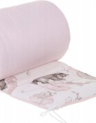 BabyMam Aparatoare laterala pentru patut copii reversibila dimensiune 180 x 30 cm model Sleepy Bears Pink