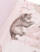 BabyMam Aparatoare laterala pentru patut copii reversibila dimensiune 180 x 30 cm model Sleepy Bears Pink