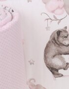 BabyMam Aparatoare laterala pentru patut copii reversibila dimensiune 180 x 30 cm model Sleepy Bears Pink