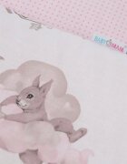 BabyMam Aparatoare laterala pentru patut copii reversibila dimensiune 180 x 30 cm model Sleepy Bears Pink