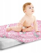 BabyMam Cearceaf cu banda elastica 140x70 cm Pink Rabbit