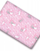 BabyMam Cearceaf cu banda elastica 140x70 cm Pink Rabbit