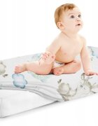 BabyMam Cearceaf cu banda elastica 160x80 cm Blue Forest Animals