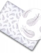 BabyMam Cearceaf cu banda elastica 160x80 cm Grey Fluff
