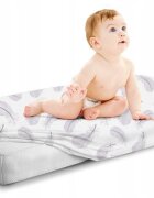 BabyMam Cearceaf cu banda elastica 160x80 cm Grey Fluff
