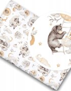 BabyMam Cearceaf cu banda elastica pentru pat copii 100 bumbac dimensiune 90 x 40 cm Sleepy Bears