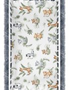 BabyMam Cearceaf cu banda elastica pentru pat copii dimensiune 120 x 60 cm 100 bumbac Africa