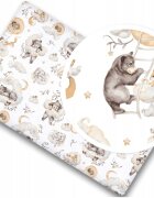 BabyMam Cearceaf cu banda elastica pentru pat copii dimensiune 120 x 60 cm 100 bumbac Animals on Clouds