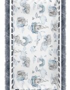 BabyMam Cearceaf cu banda elastica pentru pat copii dimensiune 120 x 60 cm 100 bumbac Blue Elephant