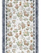 BabyMam Cearceaf cu banda elastica pentru pat copii dimensiune 120 x 60 cm 100 bumbac Forest Animals