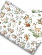 BabyMam Cearceaf cu banda elastica pentru pat copii dimensiune 120 x 60 cm 100 bumbac Forest Animals