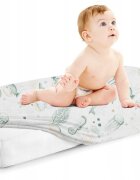 BabyMam Cearceaf cu banda elastica pentru pat copii dimensiune 120 x 60 cm 100 bumbac Green Sea Animals