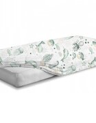 BabyMam Cearceaf cu banda elastica pentru pat copii dimensiune 120 x 60 cm 100 bumbac Green Sea Animals
