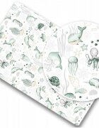 BabyMam Cearceaf cu banda elastica pentru pat copii dimensiune 120 x 60 cm 100 bumbac Green Sea Animals