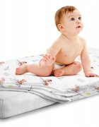 BabyMam Cearceaf cu banda elastica pentru pat copii dimensiune 120 x 60 cm 100 bumbac Paper Planes