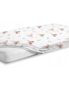 BabyMam Cearceaf cu banda elastica pentru pat copii dimensiune 120 x 60 cm 100 bumbac Paper Planes