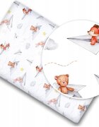 BabyMam Cearceaf cu banda elastica pentru pat copii dimensiune 120 x 60 cm 100 bumbac Paper Planes