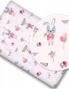 BabyMam Cearceaf cu banda elastica pentru pat copii dimensiune 120 x 60 cm 100 bumbac Pink Balloons