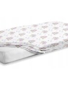 BabyMam Cearceaf cu banda elastica pentru pat copii dimensiune 140 x 70 cm 100 bumbac Happy Unicorn