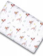 BabyMam Cearceaf cu banda elastica pentru pat copii dimensiune 140 x 70 cm 100 bumbac Paper Plane