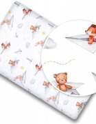 BabyMam Cearceaf cu banda elastica pentru pat copii dimensiune 140 x 70 cm 100 bumbac Paper Plane