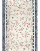 BabyMam Cearceaf cu banda elastica pentru pat copii dimensiune 140 x 70 cm 100 bumbac pink garden