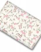 BabyMam Cearceaf cu banda elastica pentru pat copii dimensiune 140 x 70 cm 100 bumbac pink garden