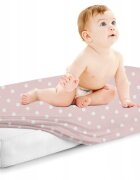 BabyMam Cearceaf cu banda elastica pentru pat copii dimensiune 140 x 70cm 100 bumbac pinkdots