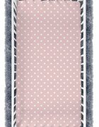 BabyMam Cearceaf cu banda elastica pentru pat copii dimensiune 140 x 70cm 100 bumbac pinkdots