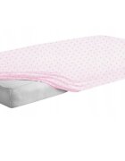 BabyMam Cearceaf cu banda elastica pentru pat copii dimensiune 140x70 cm 100 bumbac light dots