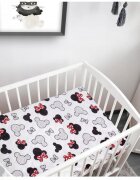BabyMam Cearceaf cu banda elastica pentru pat copii dimensiune 160 x 80 cm 100 bumbac Minnie Mouse