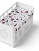 BabyMam Cearceaf cu banda elastica pentru pat copii dimensiune 160 x 80 cm 100 bumbac Minnie Mouse