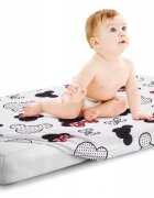 BabyMam Cearceaf cu banda elastica pentru pat copii dimensiune 160 x 80 cm 100 bumbac Minnie Mouse
