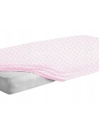BabyMam Cearceaf cu banda elastica pentru pat copii dimensiune 160 x 80 cm 100 bumbac Pink Dots