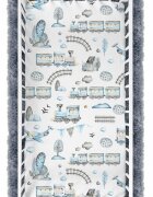 BabyMam Cearceaf cu banda elastica pentru pat copii dimensiune 160 x 80 cm 100 bumbac retro train