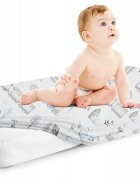 BabyMam Cearceaf cu banda elastica pentru pat copii dimensiune 160 x 80 cm 100 bumbac retro train