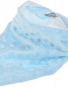 BabyMam Esarfa moale pentru copii forma triunghiulara sistem de prindere reglabil cu velcro moale design 2-in-1 cu o fata din bumbac si una din minky blue
