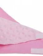 BabyMam Esarfa moale pentru copii forma triunghiulara sistem de prindere reglabil cu velcro moale design 2-in-1 cu o fata din bumbac si una din minky pink