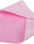 BabyMam Esarfa moale pentru copii forma triunghiulara sistem de prindere reglabil cu velcro moale design 2-in-1 cu o fata din bumbac si una din minky pink