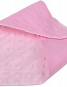 BabyMam Esarfa moale pentru copii forma triunghiulara sistem de prindere reglabil cu velcro moale design 2-in-1 cu o fata din bumbac si una din minky pink