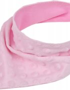 BabyMam Esarfa moale pentru copii forma triunghiulara sistem de prindere reglabil cu velcro moale design 2-in-1 cu o fata din bumbac si una din minky pink