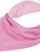 BabyMam Esarfa moale pentru copii forma triunghiulara sistem de prindere reglabil cu velcro moale design 2-in-1 cu o fata din bumbac si una din minky pink
