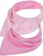 BabyMam Esarfa moale pentru copii forma triunghiulara sistem de prindere reglabil cu velcro moale design 2-in-1 cu o fata din bumbac si una din minky pink